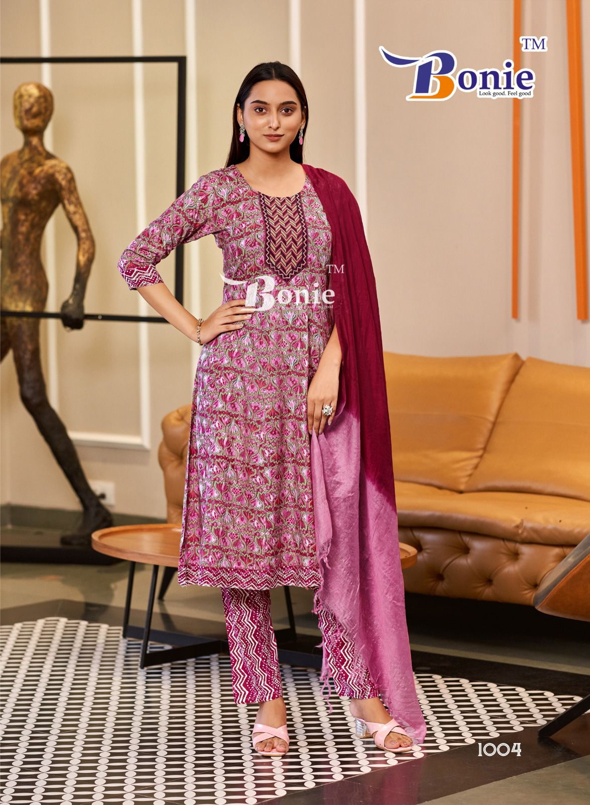 Tanvi By Bonie Rayon Printed Anarkali Kurti With Bottom Dupatta Wholesale Shop In Surat
